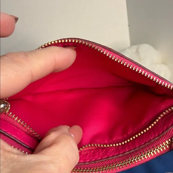 Coach Fuchsia Leather Wristlet - Picture 5 of 8